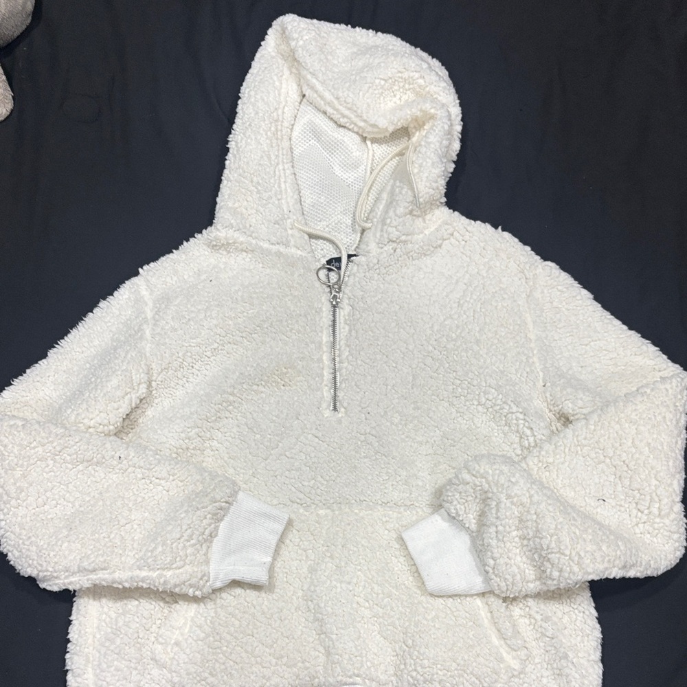 Cozy White Sherpa Hoodie Sweater